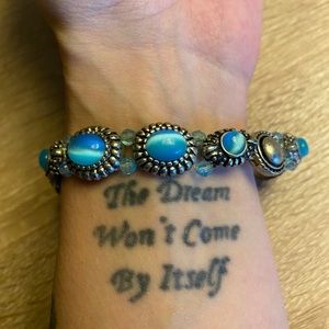 Blue & Silver Elastic Bracelet